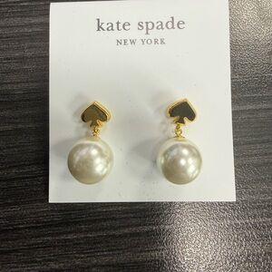 Kate Spade Gold Heart and Pearl Earrings